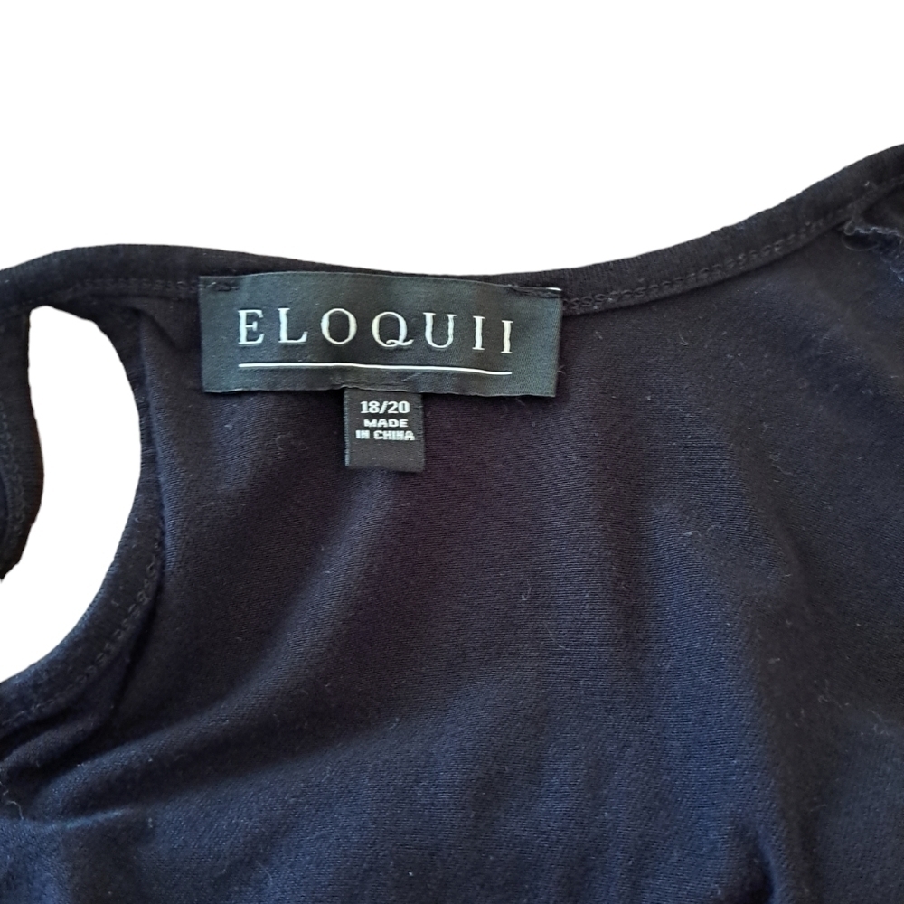 Eloquii 18/20 black maxi jersey dress faux wrap little black dress Party - Picture 3 of 3